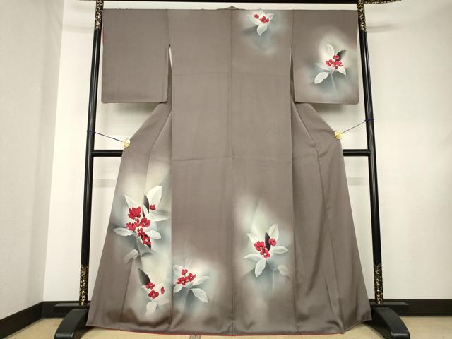 平和屋着物●訪問着 草花文 暈し染め 正絹 逸品 AABK9330ck