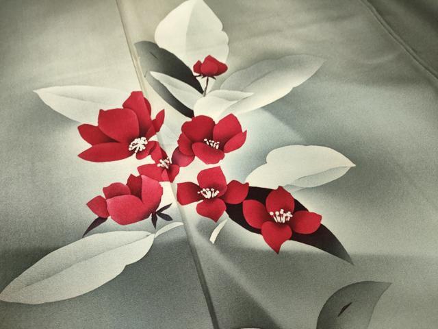 平和屋着物●訪問着 草花文 暈し染め 正絹 逸品 AABK9330ck