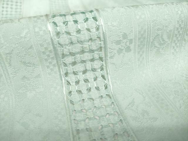平和屋着物●上質な色無地 中国三大刺繍 スワトウ刺繍 汕頭刺繍 草花間道 蕎麦切色 正絹 逸品 AABK9332ck
