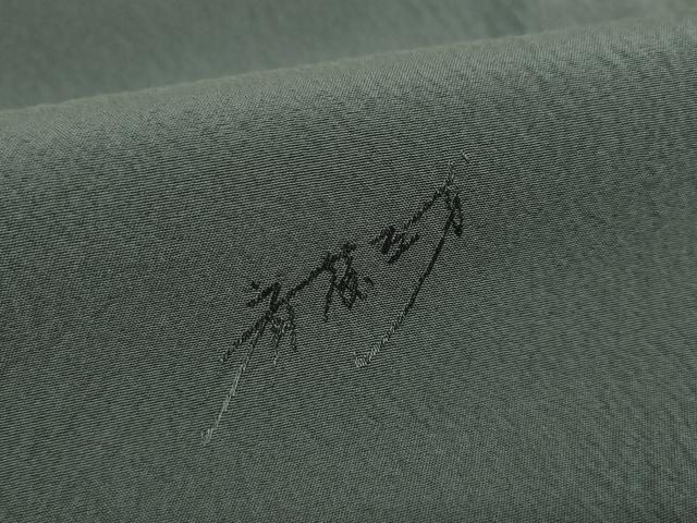 平和屋着物●染色作家 斉藤三才 訪問着 横段文 黒地 正絹 逸品 AABK9334ck