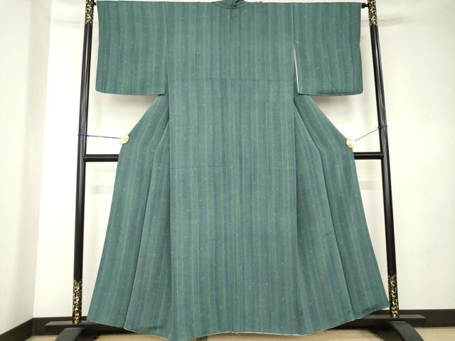 平和屋着物●上質な小紋 縞 正絹 逸品 AABK9343ck