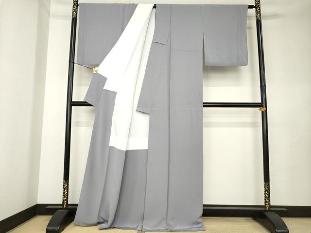 平和屋着物●上質な色無地 源氏鼠色 正絹 逸品 AABK9345ck
