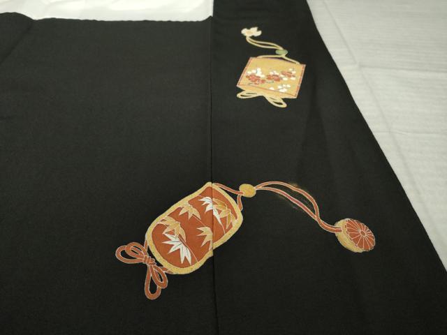 平和屋着物●豪華黒留袖 印籠文 金彩 正絹 逸品 AABK9349ck