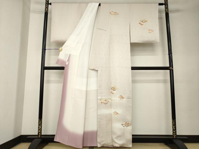 平和屋着物●訪問着 源氏香花文 暈し染め 金彩 鈴乃屋扱い 正絹 逸品 AABK9353ck