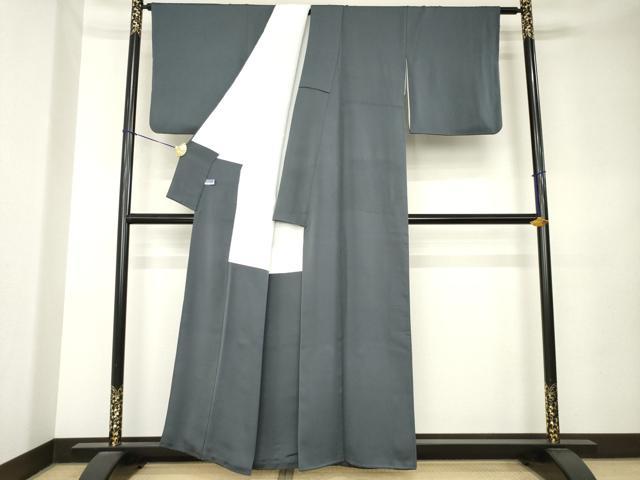 平和屋着物●国際的伝統工芸作家 十二代・藤林徳扇 苑寿 色無地 蝋色 正絹 逸品 AABK9358ck