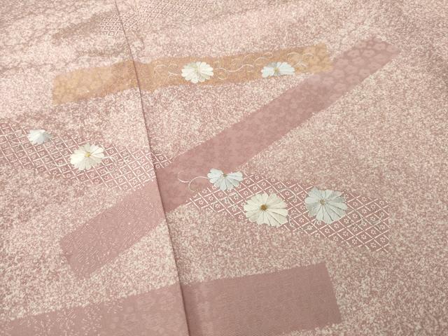 平和屋着物●訪問着 刺繍 短冊花文 正絹 逸品 AABK9360ck