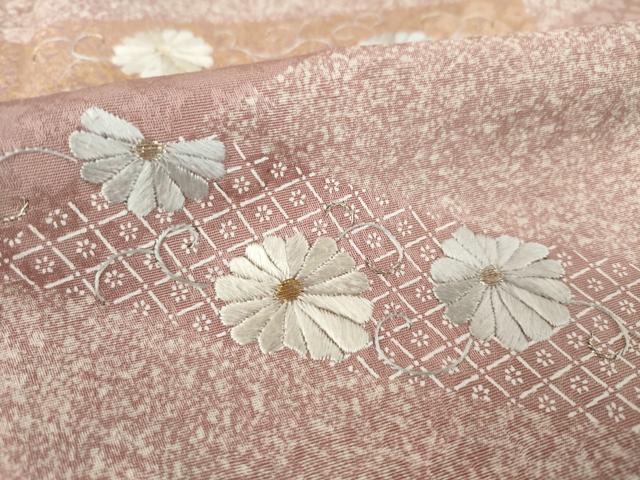 平和屋着物●訪問着 刺繍 短冊花文 正絹 逸品 AABK9360ck