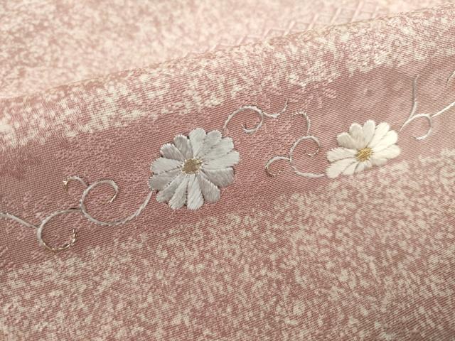 平和屋着物●訪問着 刺繍 短冊花文 正絹 逸品 AABK9360ck