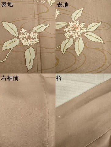 平和屋着物●訪問着 流水花文 正絹 逸品 AABK9361ck