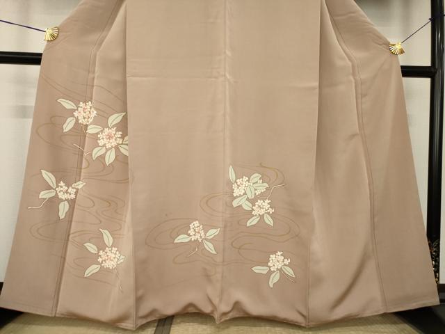 平和屋着物●訪問着 流水花文 正絹 逸品 AABK9361ck