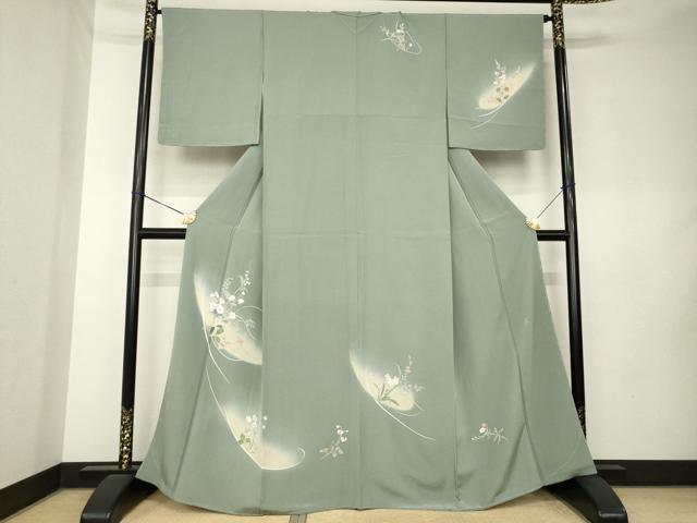 平和屋着物●訪問着 友禅 作家物 草花文 暈し染め 正絹 逸品 未使用 AABK9366ck