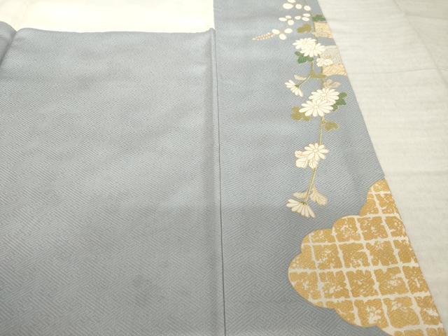 平和屋着物●訪問着 駒刺繍 雲重ね花文 金彩 正絹 逸品 AABK9373ck