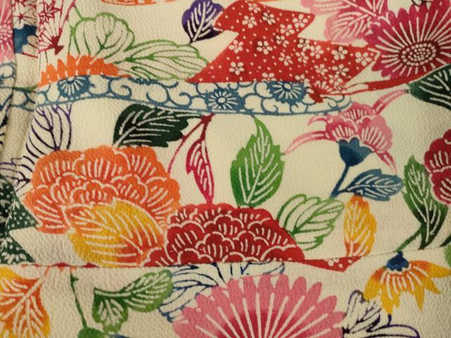 平和屋着物●上質な小紋 型染め 松皮菱花文 ロング丈 正絹 逸品 AABK9376ck