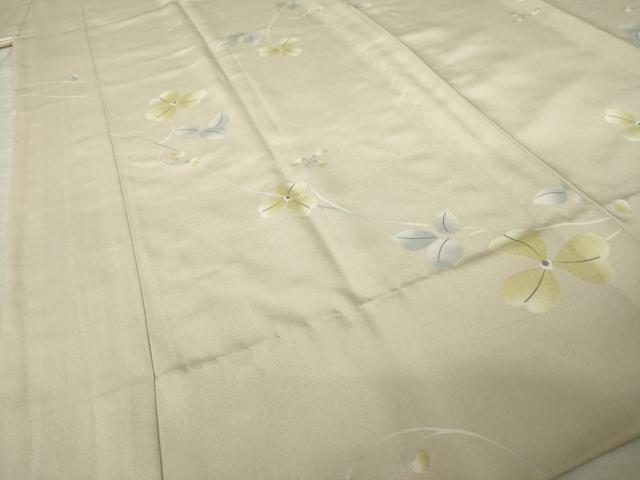 平和屋着物●長襦袢 無双仕立て 花蔦草文 やまと誂製 半衿ビーズ 正絹 逸品 AABK9379ck