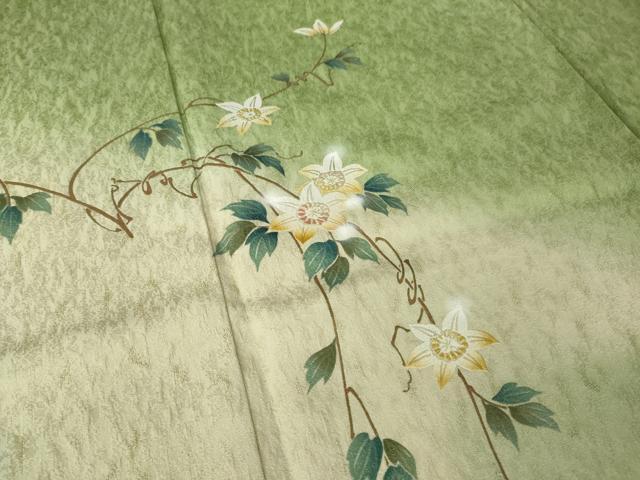 平和屋着物●訪問着 刺繍 草花文 猫 金彩 やまと誂製 正絹 逸品 AABK9380ck