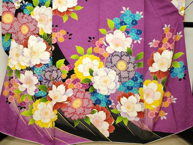 平和屋着物●豪華振袖 舞花文 金彩 正絹 逸品 AABK9382ck