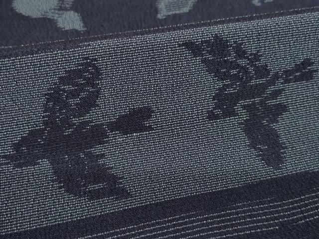 平和屋着物●お召 横段文 成り物 正絹 逸品 AABK9390ck