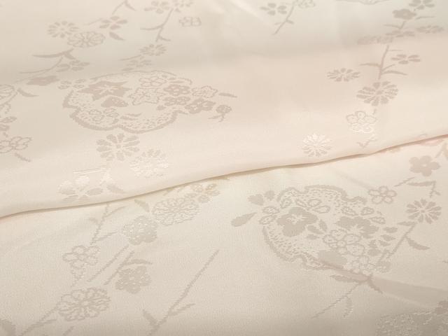 平和屋着物●振袖用長襦袢 無双仕立て 草花地紋 暈し染め 半衿刺繍 正絹 逸品 AABK9400ck