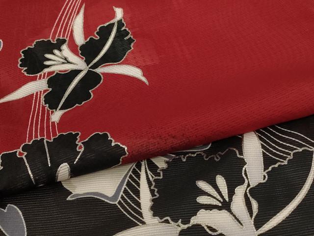 平和屋着物*夏物 訪問着 絽 草花文 暈し染め 銀彩 洗える着物 AABK9403jd