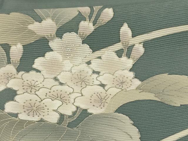 平和屋着物*夏物 訪問着 絽 草花文 銀彩 正絹 逸品 未使用 AABK9430jd