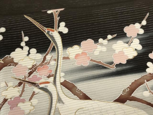 平和屋着物*夏物 黒留袖 絽 作家物 流水花鳥文 金彩 正絹 逸品 AABK9434jd