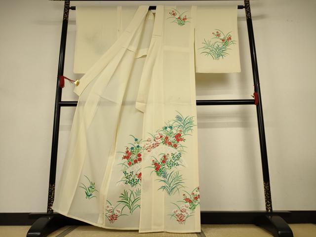 平和屋着物*夏物 訪問着 絽 草花文 正絹 逸品 AABK9441jd