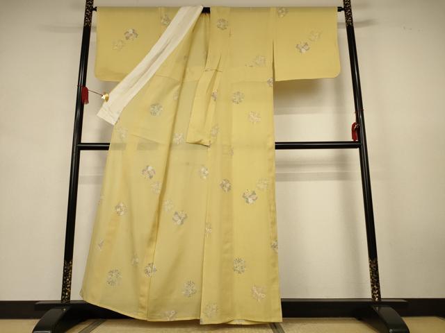 平和屋着物*夏物 小紋 絽 草花丸文 正絹 逸品 AABK9446jd