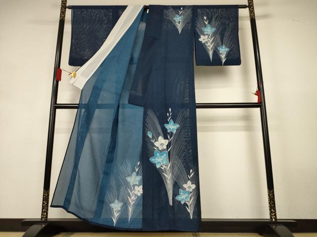 平和屋着物*夏物 訪問着 絽 草花文 洗える着物 AABK9472jd