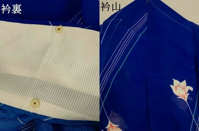 平和屋着物*夏物 小紋 絽 草花文 洗える着物 AABK9486jd
