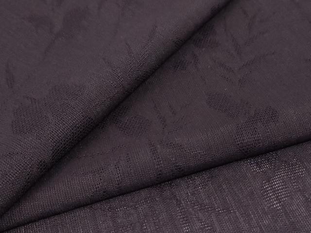 平和屋着物*夏物 色無地 草花紋紗 黒紅色 正絹 逸品 AABK9488jd