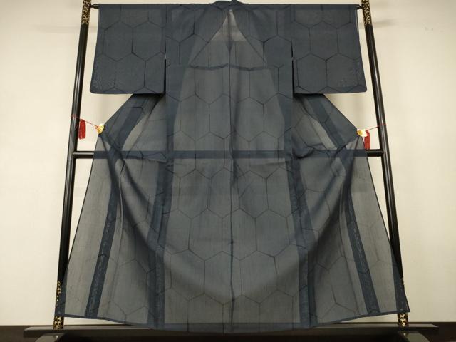 平和屋着物*夏物 本場大島紬 夏大島 亀甲文 正絹 逸品 未使用 AABK9490jd