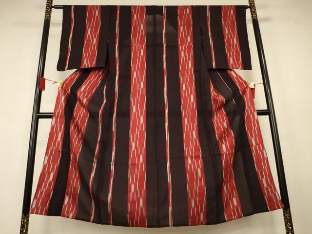 平和屋着物*夏物 小紋 紗 間道 正絹 逸品 AABK9519jd