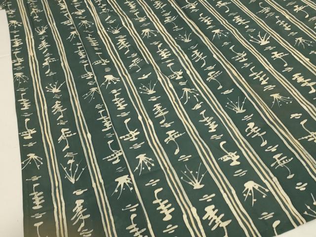 平和屋着物*夏物 小紋 絽 ろうけつ染め 間道 正絹 逸品 AABK9524jd