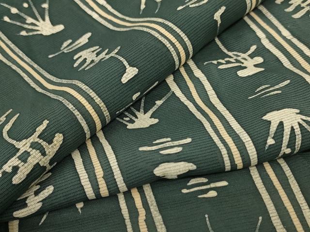 平和屋着物*夏物 小紋 絽 ろうけつ染め 間道 正絹 逸品 AABK9524jd
