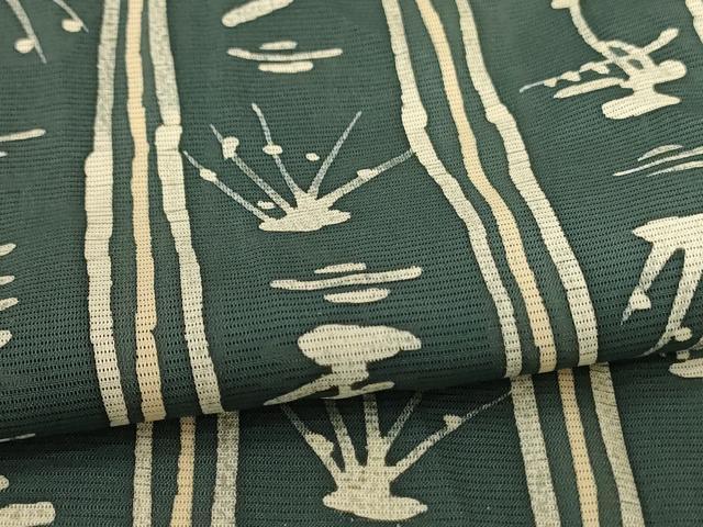 平和屋着物*夏物 小紋 絽 ろうけつ染め 間道 正絹 逸品 AABK9524jd