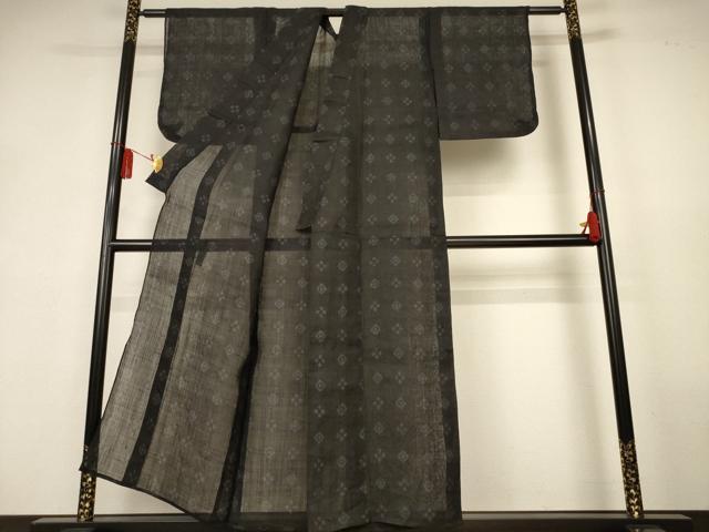 平和屋着物*夏物 重要無形文化財 本場宮古上布 花菱文 苧麻 逸品 AABK9527jd