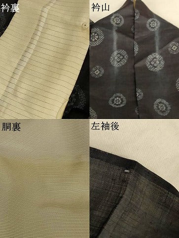 平和屋着物*夏物 重要無形文化財 本場宮古上布 花丸文 苧麻 逸品 AABK9533jd