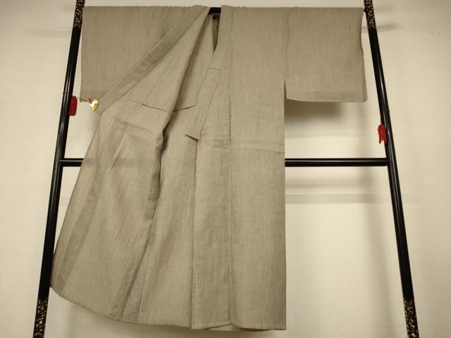 平和屋着物*夏物 男性 本場小千谷ちぢみ 縞 キングサイズ 麻 逸品 未使用 AABK9537jd