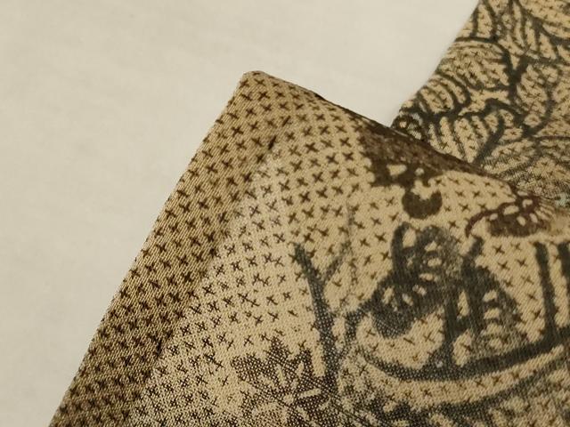 平和屋着物*夏物 小紋 紗 雪輪吉祥文 洗える着物 AABK9542jd