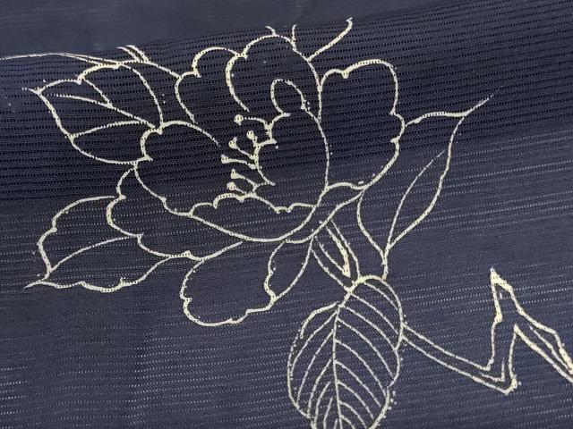 平和屋着物*夏物 小紋 絽 草花文 暈し染め 正絹 逸品 AABK9560jd