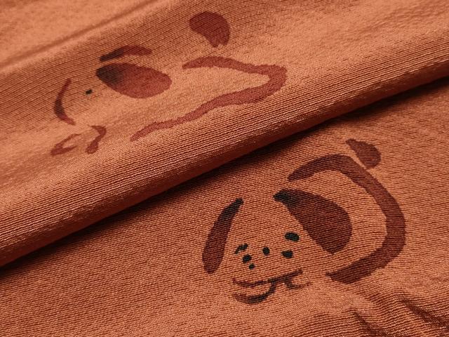 平和屋着物●和装小物 帯締め・帯揚げセット 平組 本臈纈染 犬 撚り房 正絹 逸品 未使用 AABK9562ay