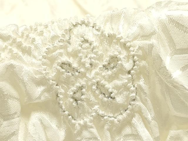平和屋着物●和装小物 帯締め・帯揚げ・扇子セット 礼装用 笹浪組 柄絞り 枝梅 銀糸 銀彩 正絹 逸品 未使用 AABK9564ay