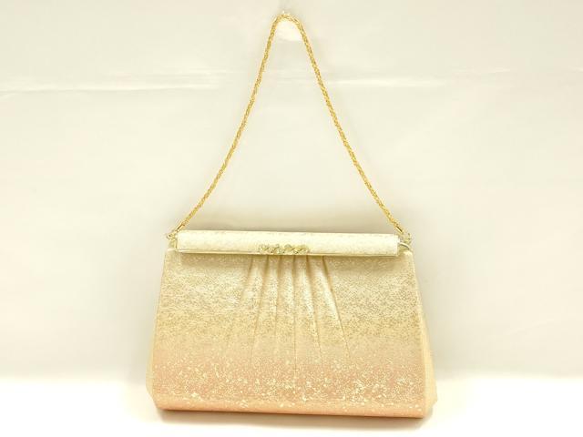 平和屋着物▼和装小物 和装バッグ ハンドバッグ チェーンバッグ クラッチバッグ ラインストーン 金糸 金彩 暈し 逸品 AABK9572ay