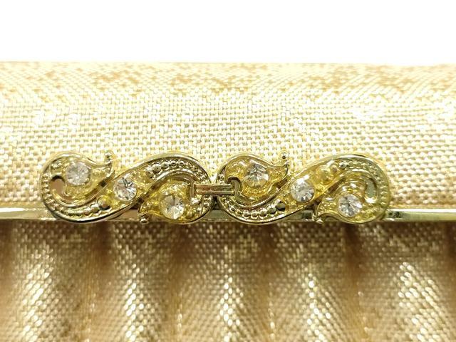 平和屋着物▼和装小物 和装バッグ ハンドバッグ チェーンバッグ クラッチバッグ ラインストーン 金糸 金彩 暈し 逸品 AABK9572ay