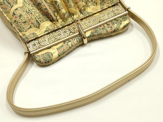 平和屋着物▼和装小物 和装バッグ ハンドバッグ 吉祥模様 金彩 逸品 AABK9573ay