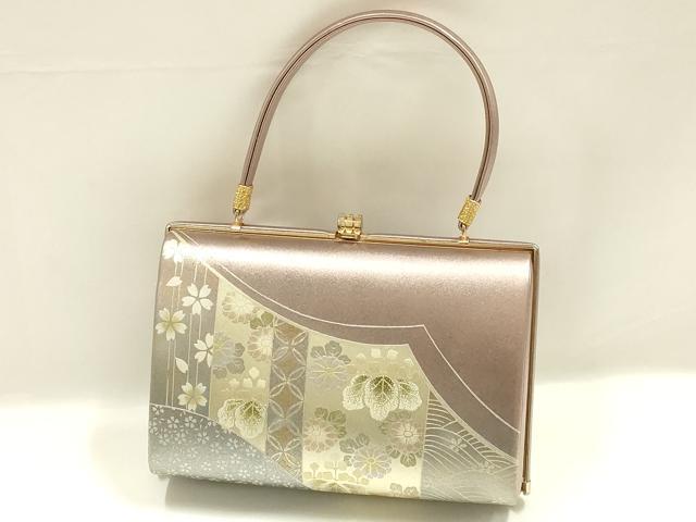 平和屋着物▼和装小物 和装バッグ ハンドバッグ 吉祥花文 金銀彩 逸品 AABK9577ay