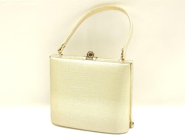 平和屋着物▼和装小物 和装バッグ ハンドバッグ 地紙花文 金糸 逸品 AABK9586ay