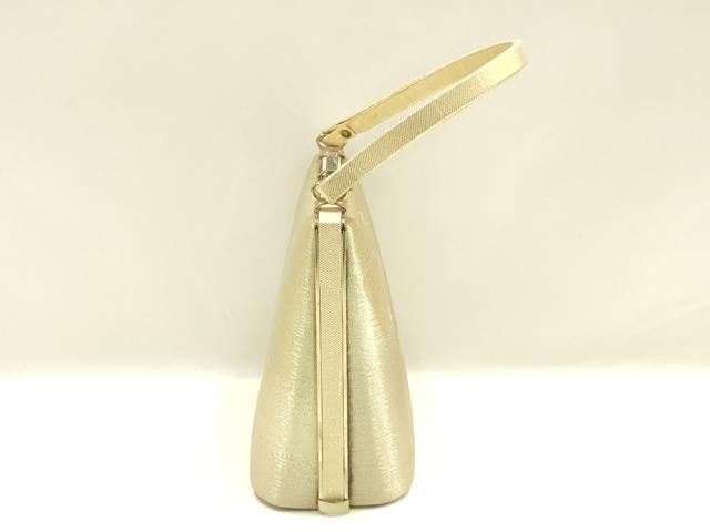 平和屋着物▼和装小物 和装バッグ ハンドバッグ 地紙花文 金糸 逸品 AABK9586ay