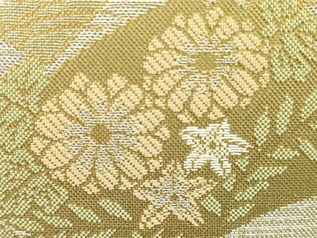 平和屋着物▼和装小物 和装バッグ ハンドバッグ 地紙花文 金糸 逸品 AABK9586ay