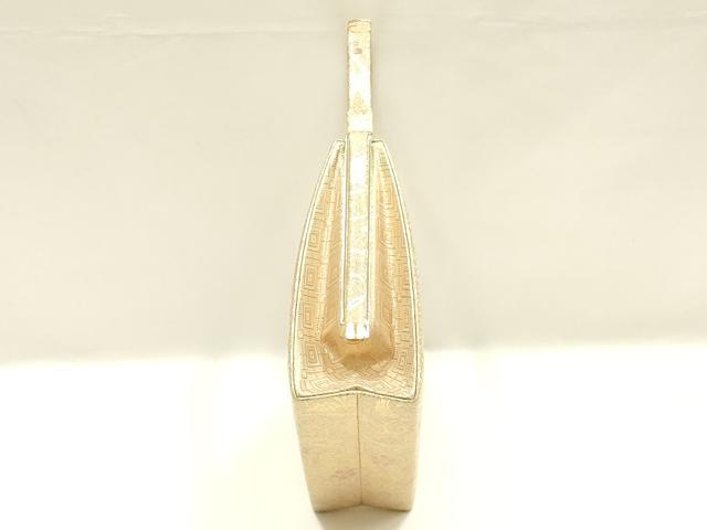 平和屋着物▼和装小物 和装バッグ ハンドバッグ 唐草花文 金糸 逸品 AABK9587ay